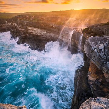 Artwork thumbnail, Curracurrong Falls, Eagle Rock, Royal National Park, New South Wales, Australia by Michael Boniwell