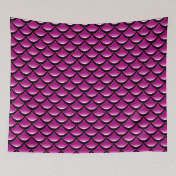 Item preview, Dark Pink Mermaid Fish Scales All-Over Pattern designed and sold by wendymariemedia.