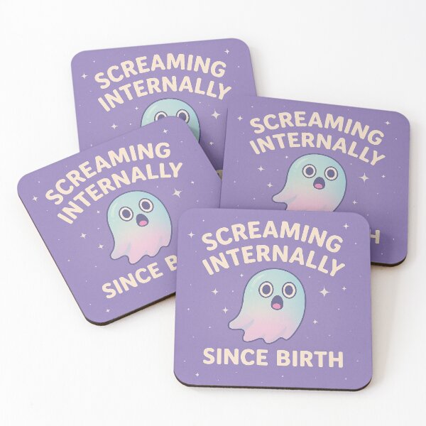 Item preview, Screaming Internally – Cute Ghost Existential Humor Art designed and sold by Neovibe Print.