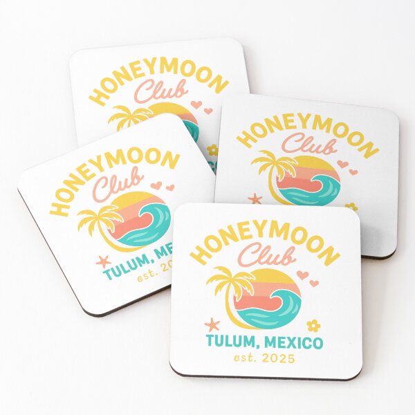Item preview, Honeymoon Club Tulum Mexico est. 2025 – Retro Tropical Beach Design for Newlyweds, Boho Travelers & Romantic Getaways designed and sold by Memorph.