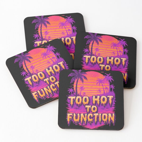 Item preview, Too Hot To Function – Vaporwave Sunset Heat Tee designed and sold by Laugh & Rewind .