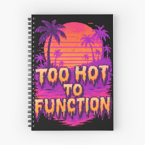 Item preview, Too Hot To Function – Vaporwave Sunset Heat Tee designed and sold by Laugh & Rewind .