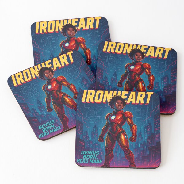 Item preview, Ironheart-Inspired Poster – Futuristic Black Female Superhero Art | Cyberpunk Tech Armor Wall Decor designed and sold by AbstractAuraArt.
