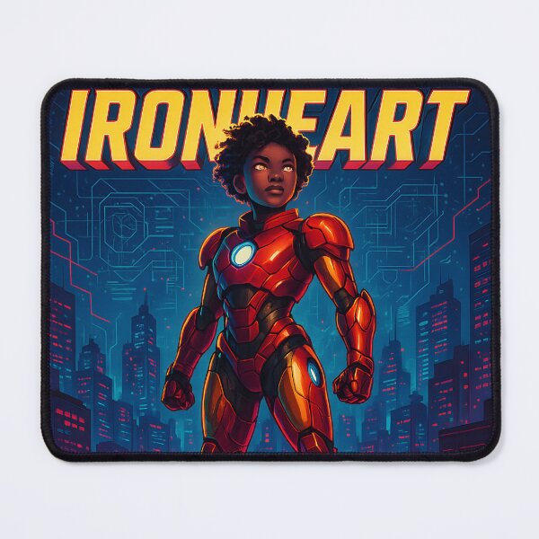 Item preview, Ironheart-Inspired Poster – Futuristic Black Female Superhero Art | Cyberpunk Tech Armor Wall Decor designed and sold by AbstractAuraArt.