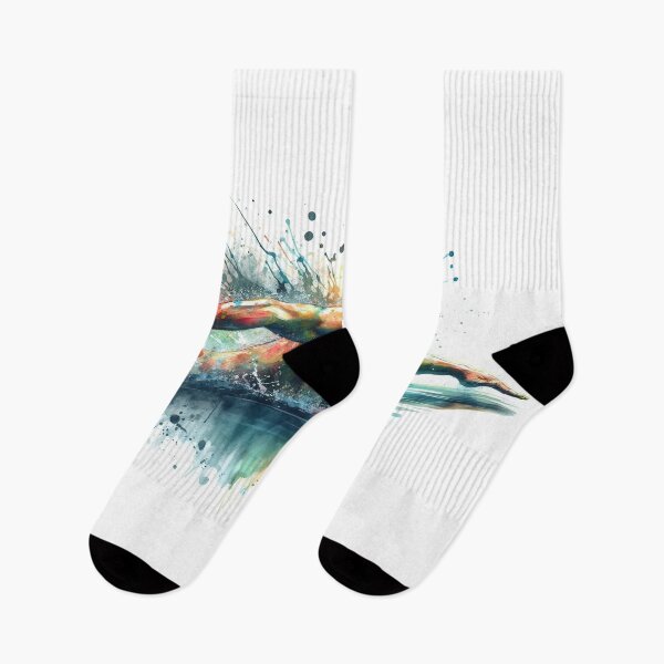 Item preview, Watercolor swimmer with splashes designed and sold by paulrommer.