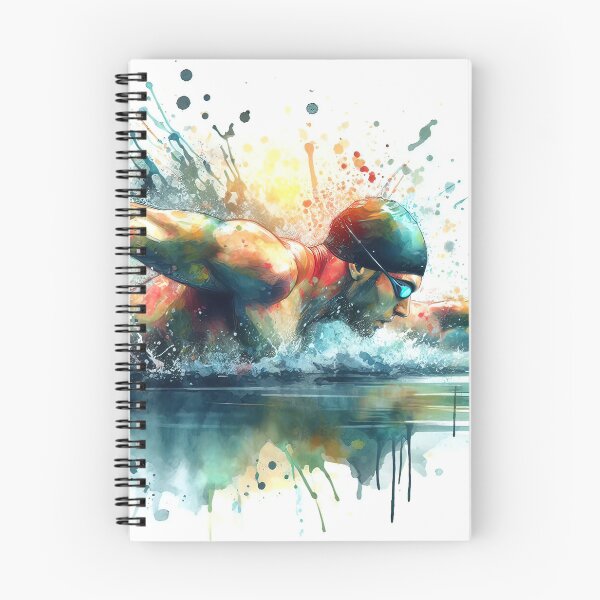 Item preview, Watercolor swimmer with splashes designed and sold by paulrommer.