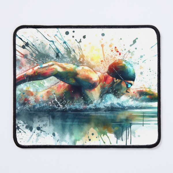 Item preview, Watercolor swimmer with splashes designed and sold by paulrommer.