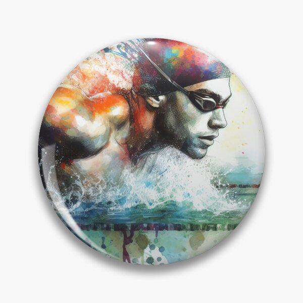 Item preview, Watercolor swimmer with splashes designed and sold by paulrommer.