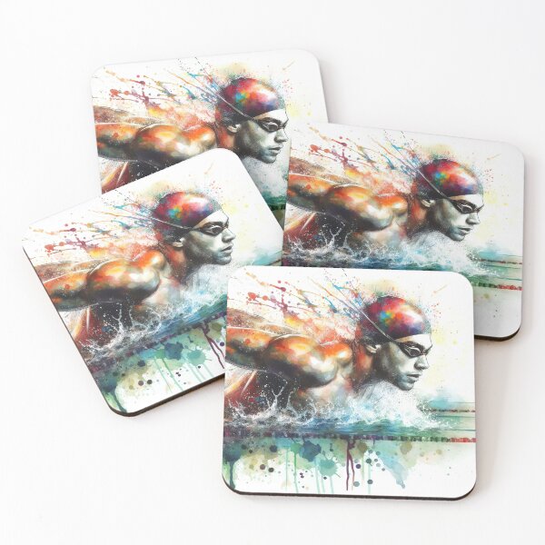 Item preview, Watercolor swimmer with splashes designed and sold by paulrommer.