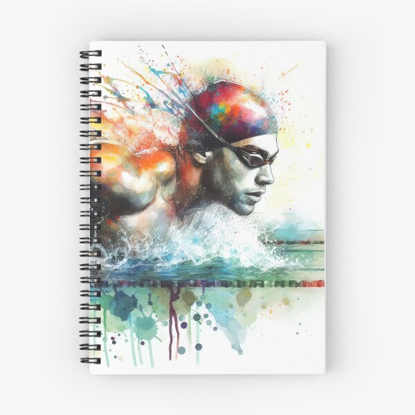 Artikelvorschau, Aquarell Schwimmer mit Spritzern entworfen und verkauft von paulrommer.