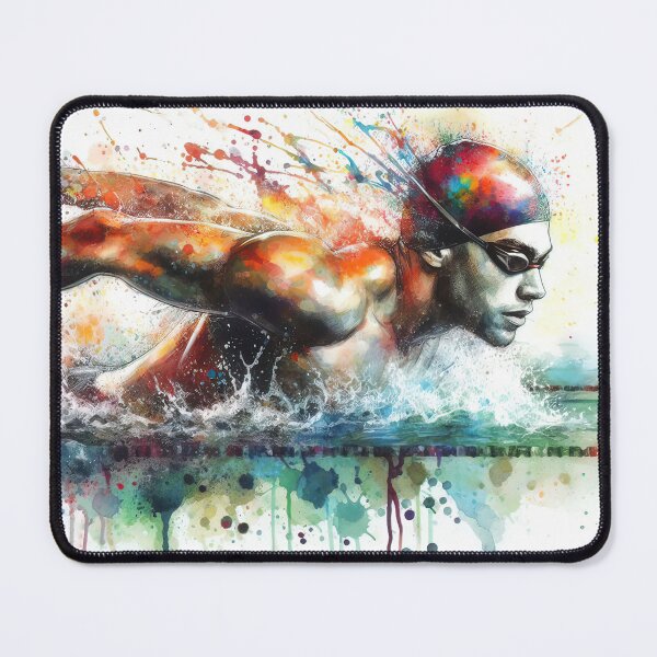 Item preview, Watercolor swimmer with splashes designed and sold by paulrommer.