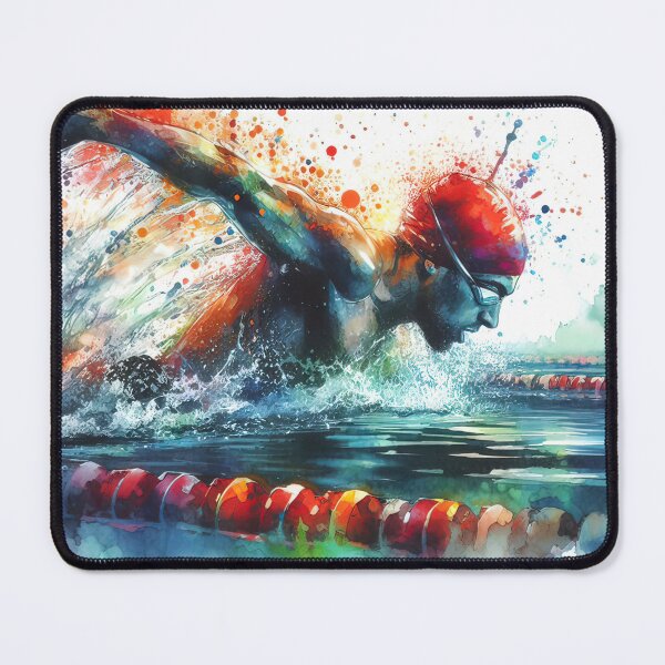 Item preview, Watercolor swimmer with splashes designed and sold by paulrommer.