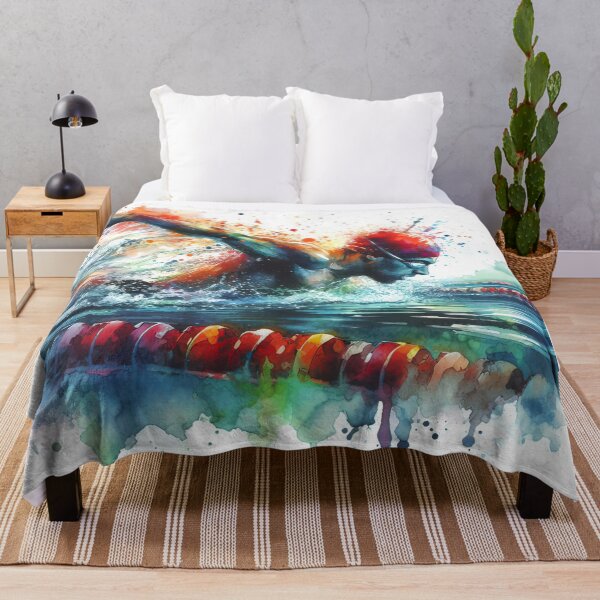 Item preview, Watercolor swimmer with splashes designed and sold by paulrommer.