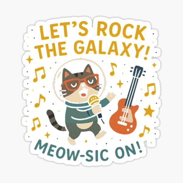 Item preview, Cosmic Rockstar Cat: Meow-sic On! designed and sold by zzz888.