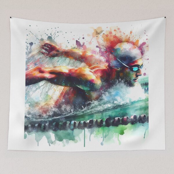 Item preview,  Watercolor swimmer with splashes designed and sold by paulrommer.
