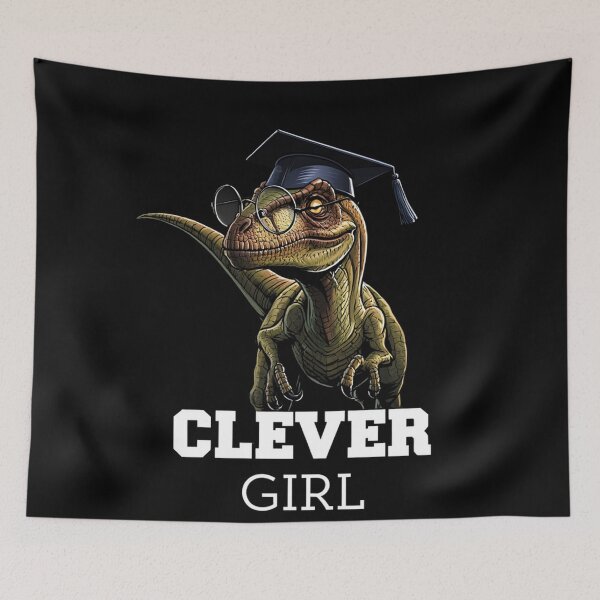 Aperçu de l'œuvre Université Clever Girl vélociraptor créée et vendue par Vintage Designs +.
