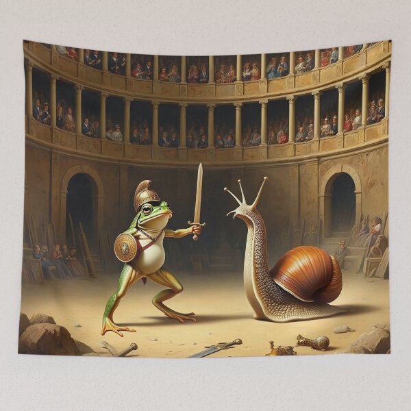 Item preview,  Frog and snail Gladiators designed and sold by Vintage Designs +.
