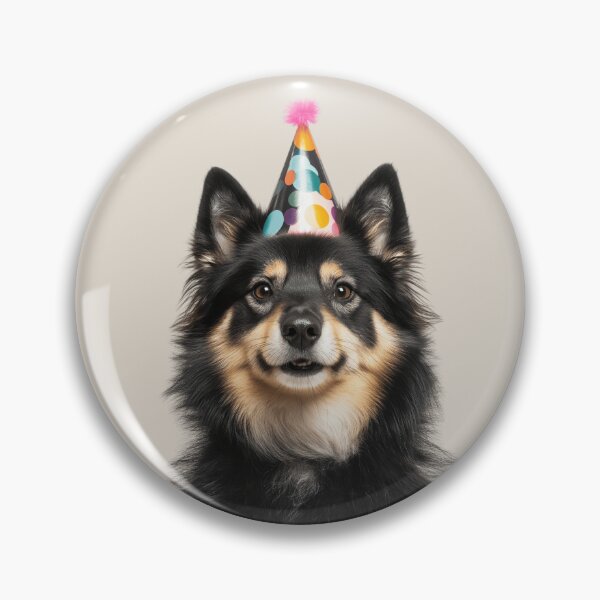 Item preview, Cute Finnish Lapphund dog with Party Hat Birthday Celebration designed and sold by LazyOwlStore.