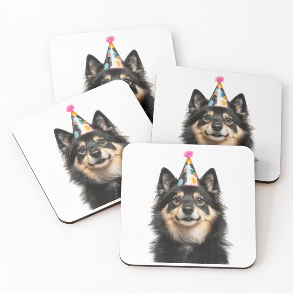 Item preview, Cute Finnish Lapphund dog with Party Hat Birthday Celebration designed and sold by LazyOwlStore.
