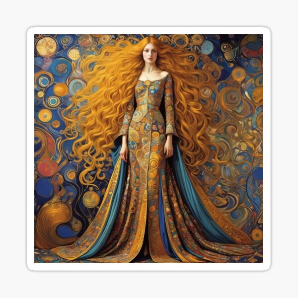 Item preview, The Woman with the golden hair beautiful artwork after Gustav Klimt designed and sold by Vintage Designs +.