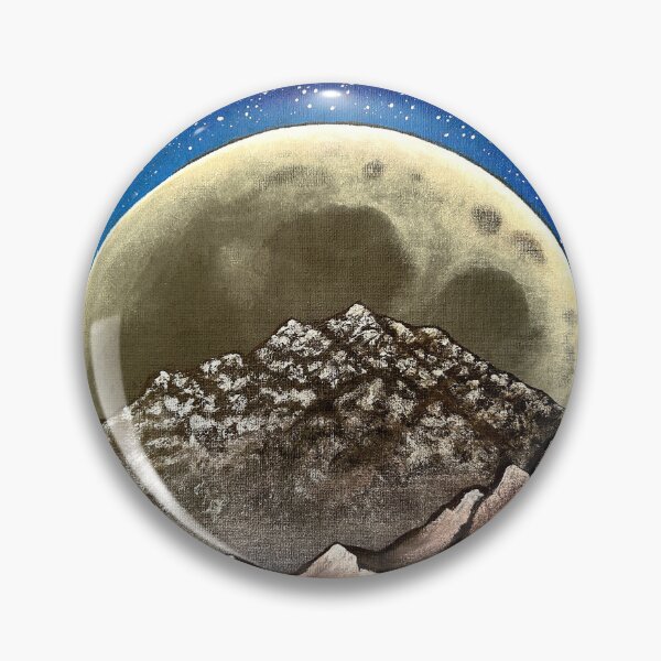 Item preview, Moonrise Over Silver Mountains, Supermoon Painting on Canvas designed and sold by Art by Agnes Bosze.