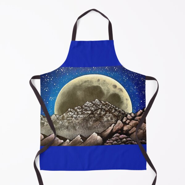 Item preview, Moonrise Over Silver Mountains, Supermoon Painting on Canvas designed and sold by Art by Agnes Bosze.