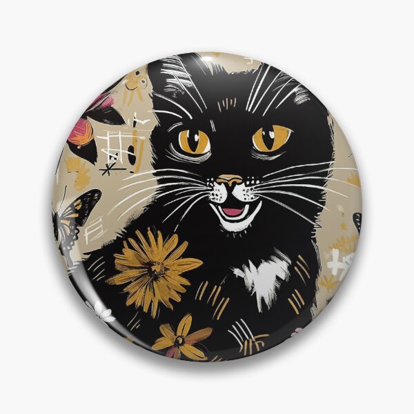 Item preview, Expressive Floral Black Cat designed and sold by zzz888.