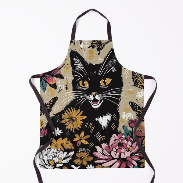 Item preview, Expressive Floral Black Cat designed and sold by zzz888.