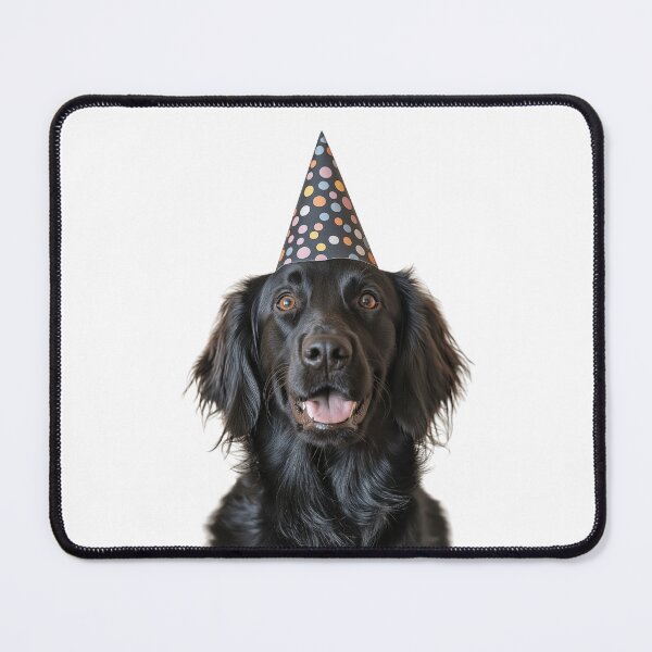 Item preview, Cute Flat-Coated Retriever dog with Party Hat Birthday Celebration designed and sold by LazyOwlStore.