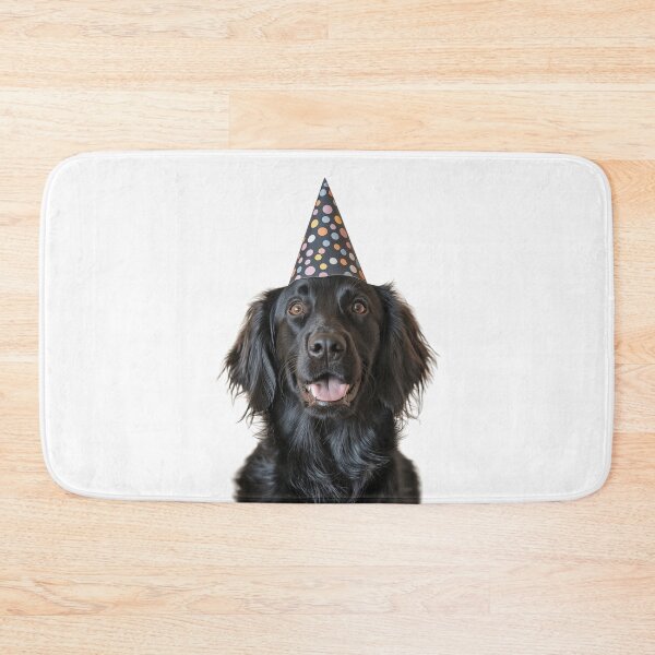 Item preview, Cute Flat-Coated Retriever dog with Party Hat Birthday Celebration designed and sold by LazyOwlStore.