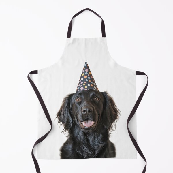 Item preview, Cute Flat-Coated Retriever dog with Party Hat Birthday Celebration designed and sold by LazyOwlStore.