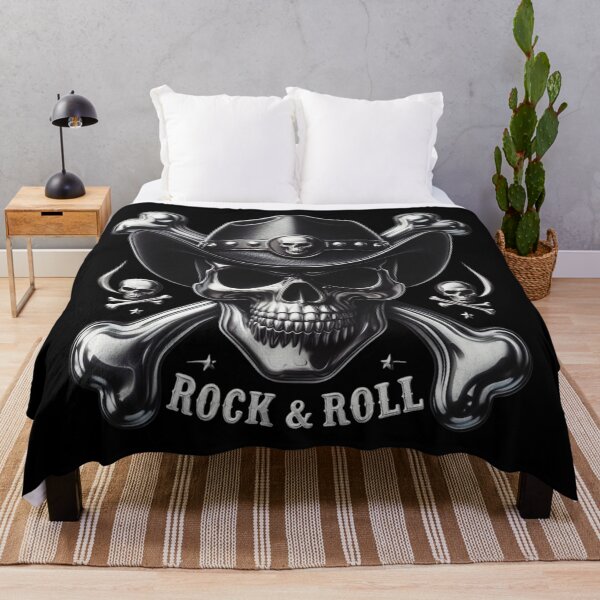 Item preview, Rock and Roll Skull Crossbones Biker Hat Design designed and sold by DeimosArtIntl.