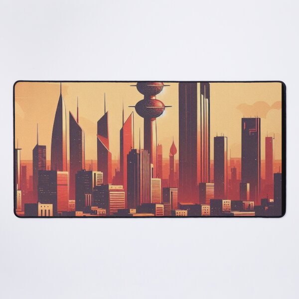 Item preview, Kuwait City in 80s Style – Retro Urban Skyline Design for Apparel, Accessories & Gifts | AI Art for Tourists & City Fans designed and sold by knalpot-design.