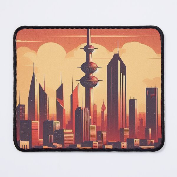 Item preview, Kuwait City in 80s Style – Retro Urban Skyline Design for Apparel, Accessories & Gifts | AI Art for Tourists & City Fans designed and sold by knalpot-design.