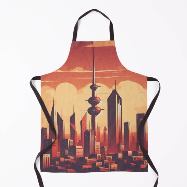 Item preview, Kuwait City in 80s Style – Retro Urban Skyline Design for Apparel, Accessories & Gifts | AI Art for Tourists & City Fans designed and sold by knalpot-design.