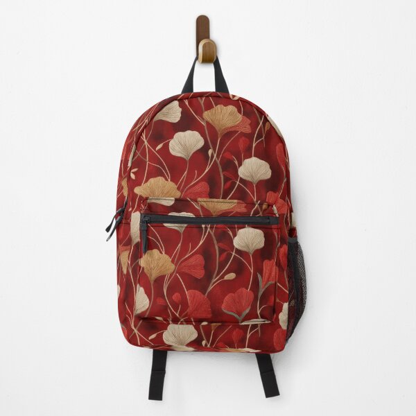 Item preview, Flowers on Crimson – Elegant Botanical Pattern designed and sold by SylvieVibes.