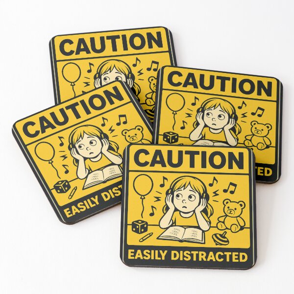 Item preview, CAUTION! Easil Distracted designed and sold by Gnfree.
