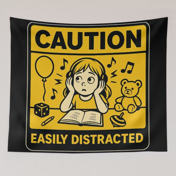 Item preview, CAUTION! Easil Distracted designed and sold by Gnfree.