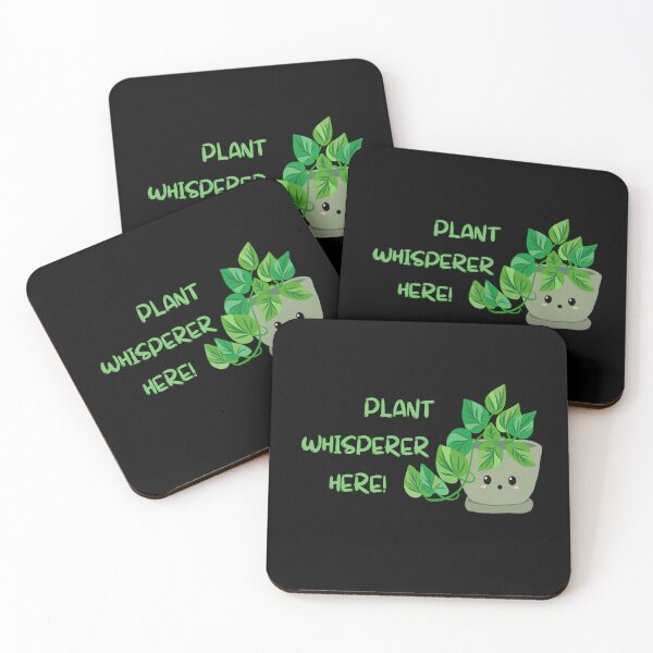 Item preview, Plant Whisperer Here! Cute Plant Art Black BG designed and sold by RedOrBlueIts4U.