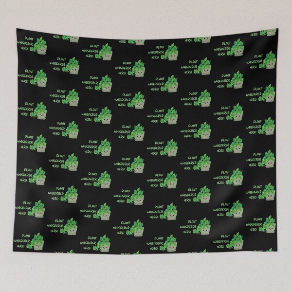 Item preview, Plant Whisperer Here! Cute Plant Art Black BG designed and sold by RedOrBlueIts4U.