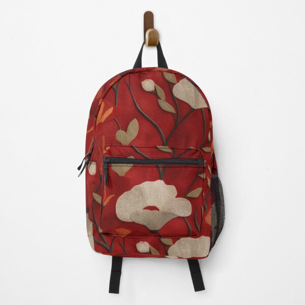 Item preview, Flowers on Crimson – Elegant Botanical Pattern designed and sold by SylvieVibes.