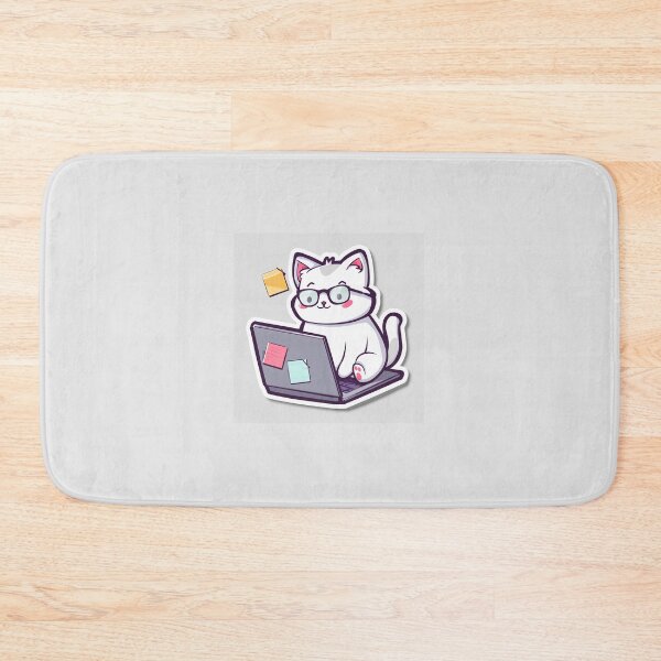 Item preview, Nerdy Cat with Glasses and Laptop designed and sold by Line-Creations.