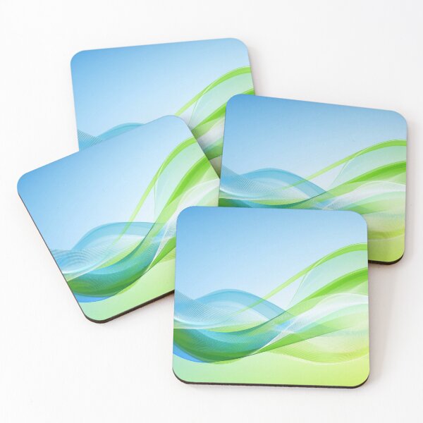 Item preview, Green and blue waves flow softly designed and sold by anytka.