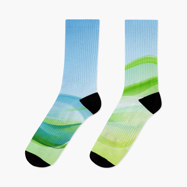 Item preview, Green and blue waves flow softly designed and sold by anytka.
