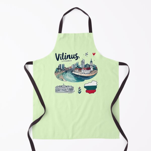 Item preview, Vilnius Lithuania Minimalist Watercolor Cityscape Sticker with Lithuanian Flag, designed and sold by PaintMeWorld.