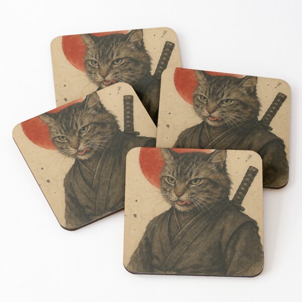 Item preview, Samurai Cat – Tongue of Honor designed and sold by Zen Cat Studio.