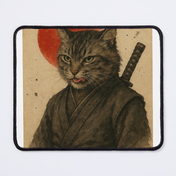 Item preview, Samurai Cat – Tongue of Honor designed and sold by Zen Cat Studio.