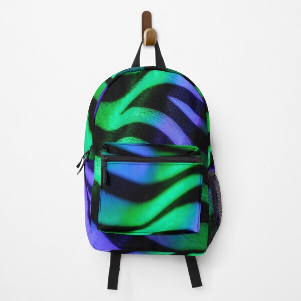 Item preview, Psychedelic Zebra Fur – Neon Green & Purple Silk Texture designed and sold by ArtiQreate.