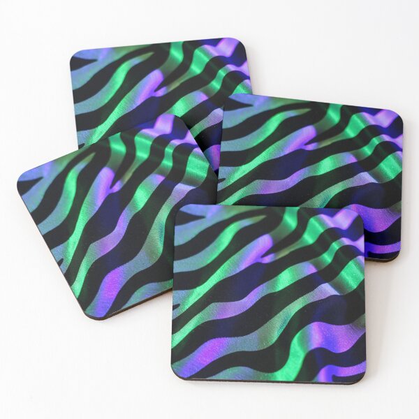 Item preview, Psychedelic Zebra Fur – Neon Green & Purple Silk Texture designed and sold by ArtiQreate.