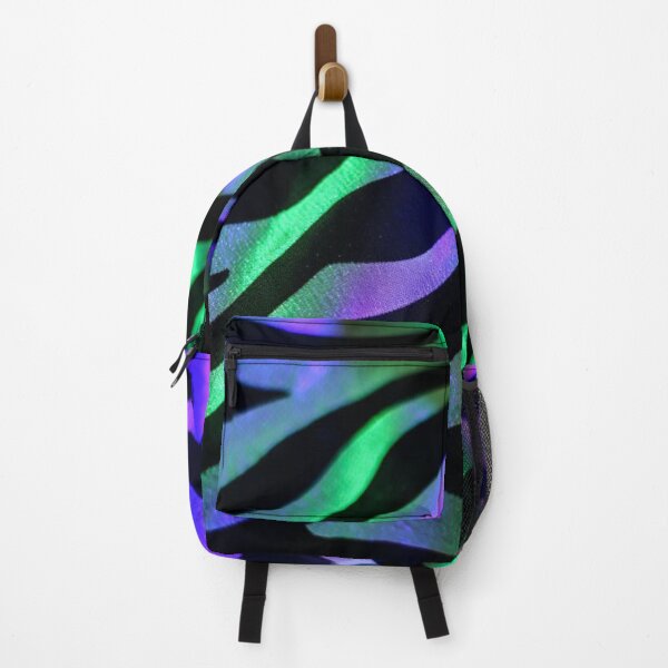 Item preview, Psychedelic Zebra Fur – Neon Green & Purple Silk Texture designed and sold by ArtiQreate.